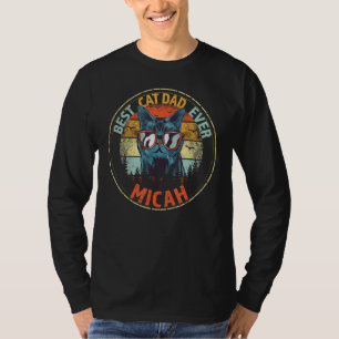 T-shirt Micah Best Chat Papa Jamais Drôle Personnalisé Per