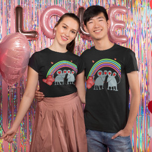 T-shirt Mice in Love Valentines Dark Unisex