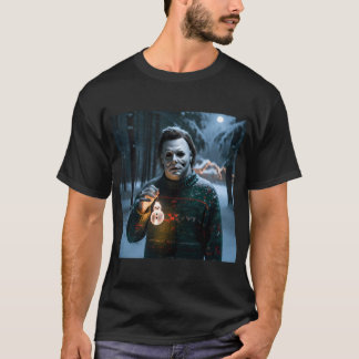 T-shirt Michael Myers avec décoration de bonhomme de neige