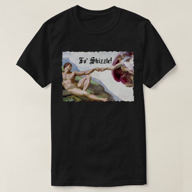 T-shirt Michelangelo Création De L'Homme Fist Bump Fo Shiz (Design devant)