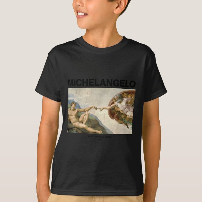 T-shirt Michelangelo - The Creation Of Adam _ Famous Paint (Devant)