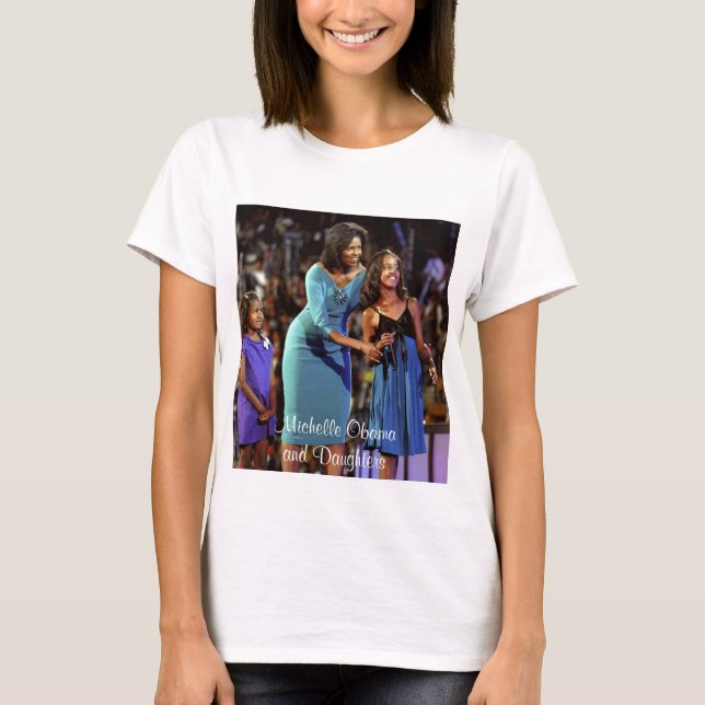 T-shirt Michelle Obama et filles (Devant)