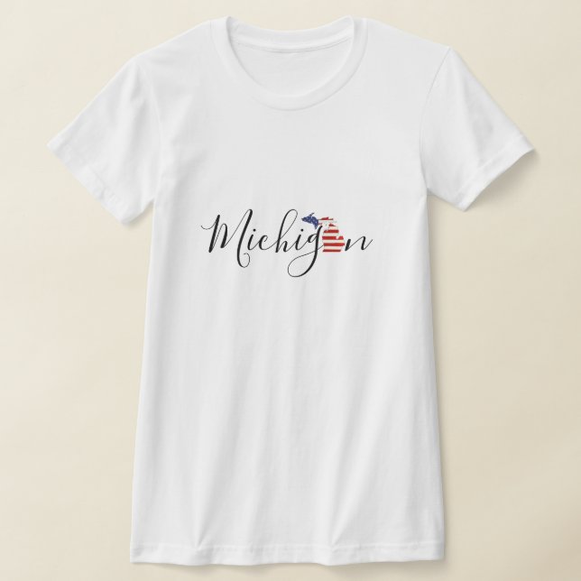 T-shirt Michigan avec Drapeau Graphique (Poser)