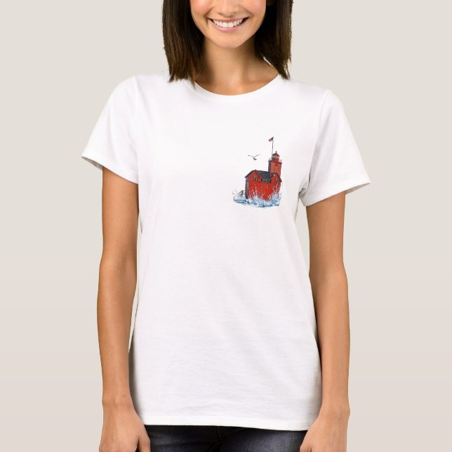 T-shirt Michigan Big Red Lighthouse (Devant)
