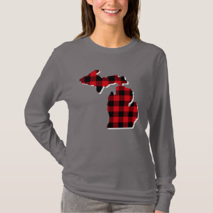 T-shirt Michigan Christmas Plaid State plan plan