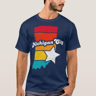 T-shirt Michigan City Indiana Souvenir Vintage déshabillé