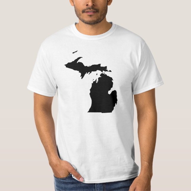 T-shirt Michigan en noir et blanc (Devant)