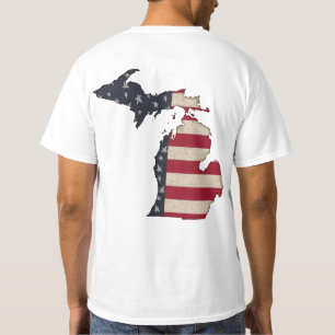 T-shirt Michigan   Étoiles et bandes patriotiques
