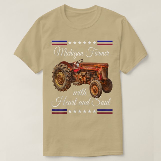 T-shirt Michigan Farmer Retro (Design devant)