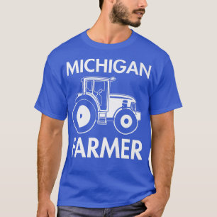 T-shirt Michigan Farmer Vintage  Men Tractor Farm Local Fo