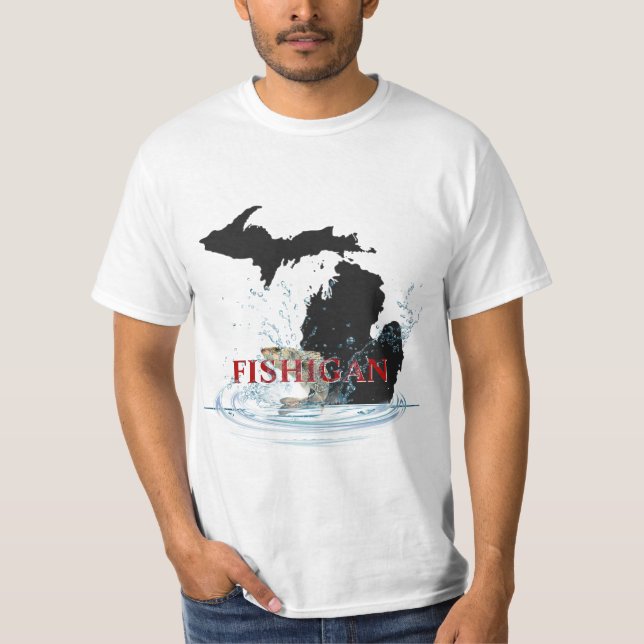 T-shirt Michigan Fisherman Humour (Devant)