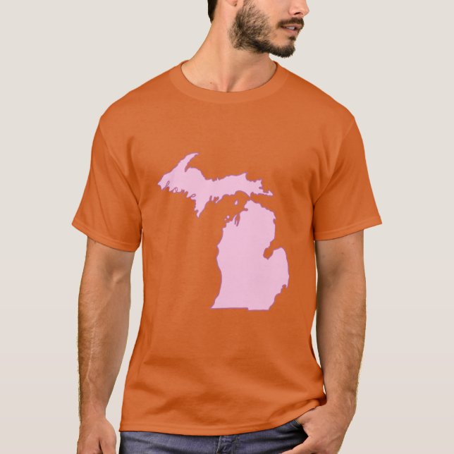 T-shirt Michigan Home State Pink (Devant)
