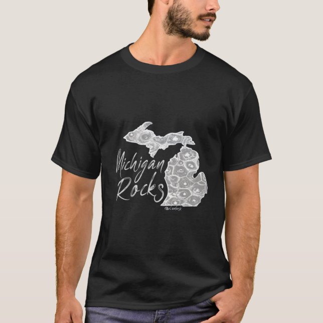 T-shirt Michigan - Rocks Petoskey Stone (Devant)