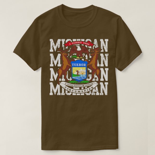 T-shirt Michigan State Flag Design (Design devant)