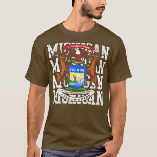 T-shirt Michigan State Flag Design
