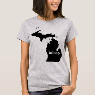 T-shirt Michigan State Map Belong