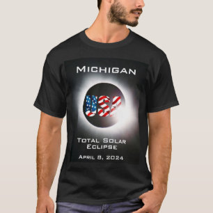 T-shirt Michigan USA Total éclipse solaire 8 avril 2024