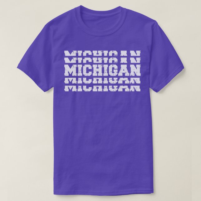 T-shirt Michigan Vintage empilé (Design devant)
