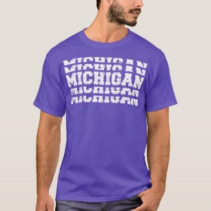 T-shirt Michigan Vintage empilé