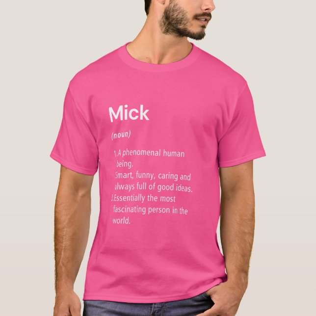 T-shirt Mick Name Definition Funny Dictionnaire (Devant)
