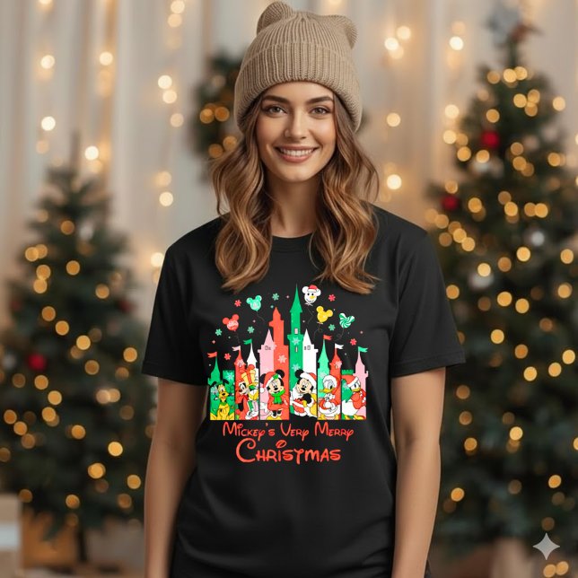 T-Shirt Mickey & Friends Very Merry Christmas Castle Disne (Créateur téléchargé)