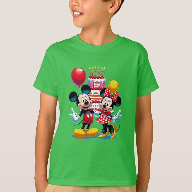 T-shirt Mickey & Minnie Anniversaire Fête de Bash Tee (Devant)