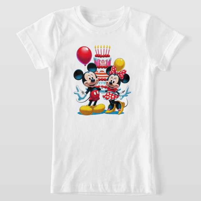 T-Shirt Mickey & Minnie Anniversaire Fête de Bash Tee (Poser)