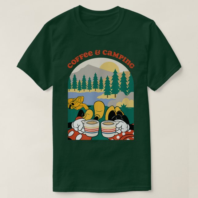 T-shirt Mickey & Minnie SourisCafé & Camping (Design devant)