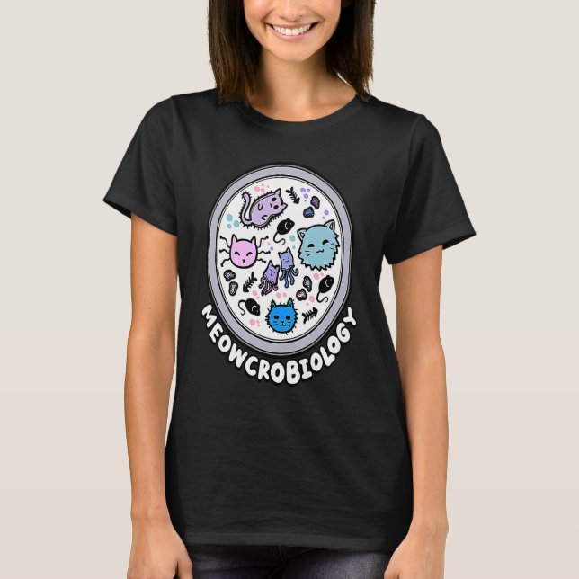 T-shirt Microbiologie des chats microscopiques École de sc (Devant)