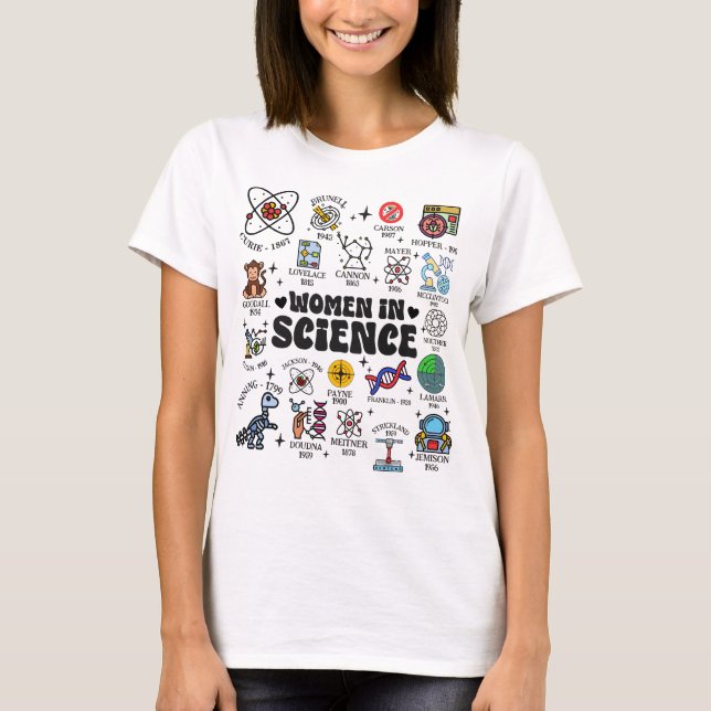 T-shirt Microbiologiste Femmes en sciences PhD Féministe (Devant)