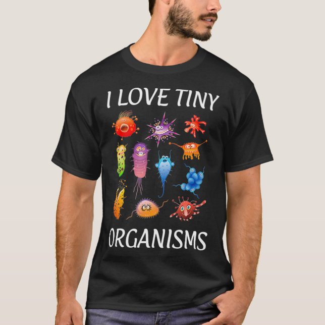 T-shirt Microbiologiste Microbiologie J'aime les petits or (Devant)