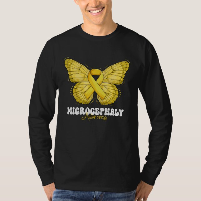 T-shirt Microcephaly Awareness Month Yellow Ribbon Butterf (Devant)