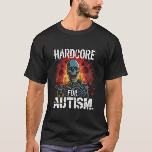 T-shirt Microphone à cri de squelette pour l'autisme hardc