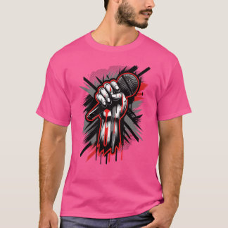 T-shirt Microphone Art inspiré d'un rappeur hip-hop vintag