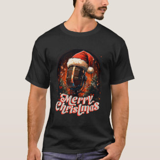 T-shirt Microphone Chant Musique Aimer Joyeux Noël Si