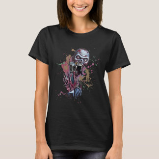 T-shirt Microphone chantant Zombie Musique Métal Rock Horr
