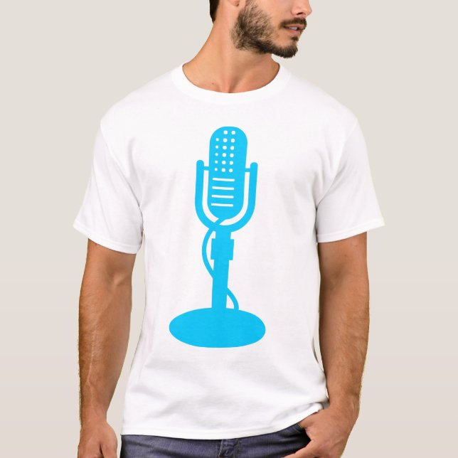 T-shirt Microphone - Ciel bleu (Devant)
