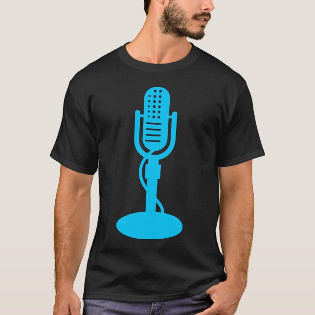 T-shirt Microphone - Ciel bleu (Devant)