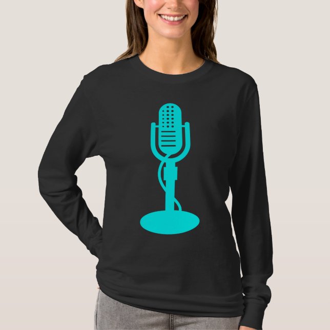 T-shirt Microphone - cyan (Devant)