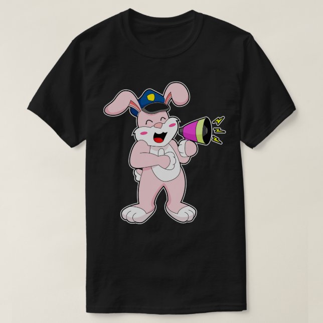 T-shirt Microphone de l'officier de police de Rabbit (Design devant)