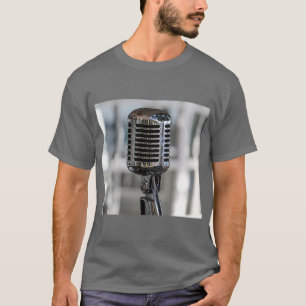 T-shirt Microphone de style rétro Vintage très Cool