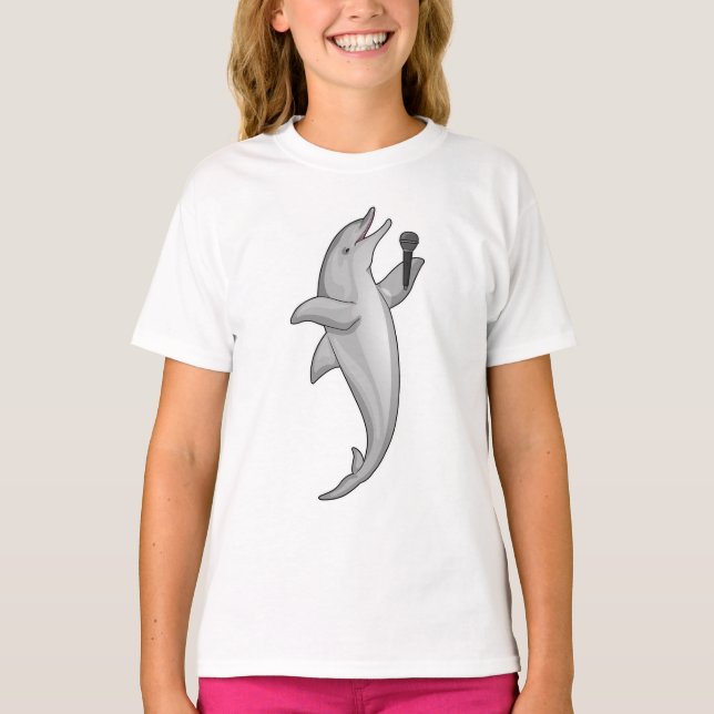 T-shirt Microphone Dolphin Singer (Devant)