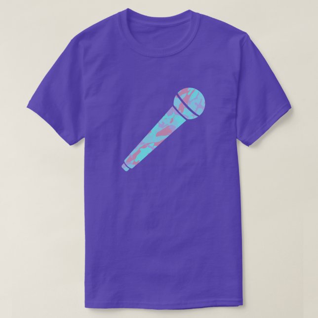 T-shirt Microphone Motif cool Pastel Camo (Design devant)