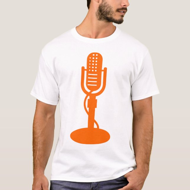 T-shirt Microphone - orange (Devant)