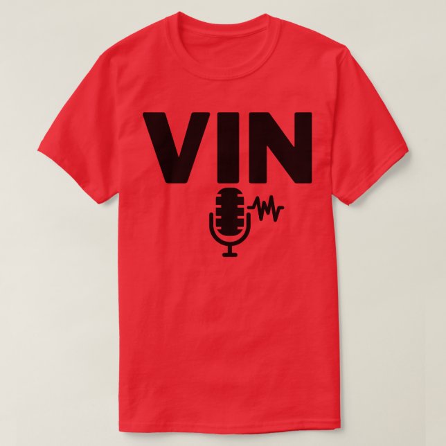 T-shirt Microphone Vin Scully 18 (Design devant)