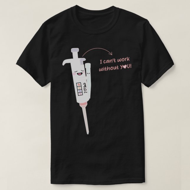 T-shirt Micropipette mignonne avec laboratoire de belle po (Design devant)