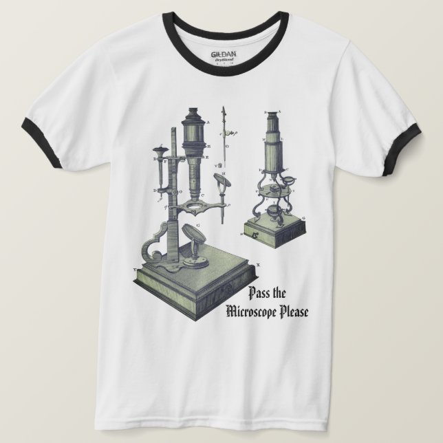 T-shirt Microscope 18ème siècle Antique Science nerd ! (Design devant)