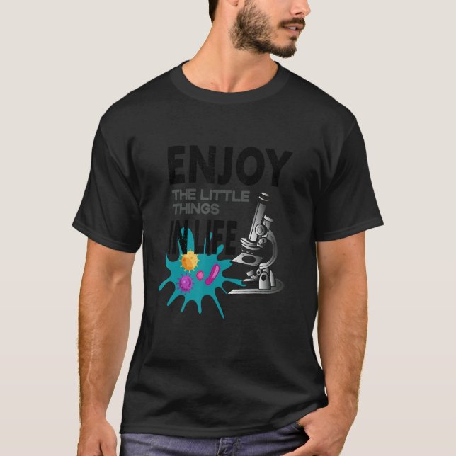T-SHIRT MICROSCOPE DRÔLE, MICROBIOLOGISTES BIOLOGIE NERD S (Devant)