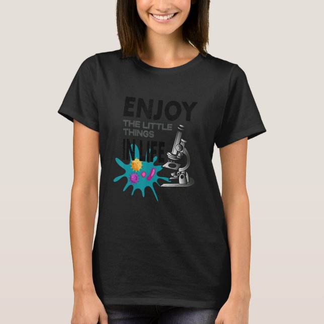 T-SHIRT MICROSCOPE DRÔLE, MICROBIOLOGISTES BIOLOGIE NERD S (Devant)