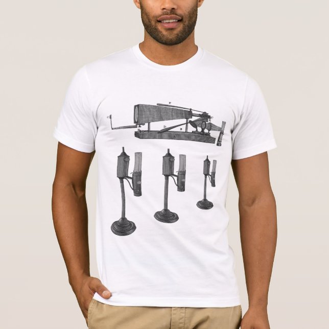 T-shirt Microscope du XVIIIe siècle Antique Science INSTRU (Devant)